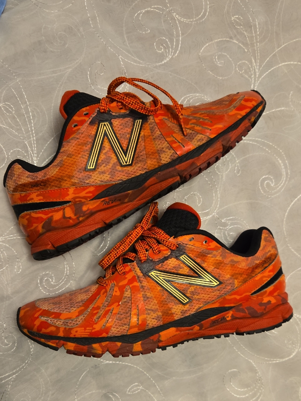 New Balance REV Lite Baddeley 890 V2 Red Camo Athletic Sneakers